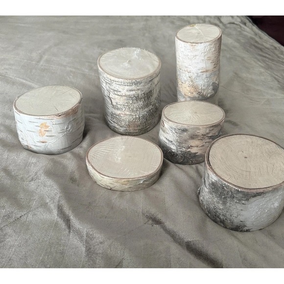 ArtMinds Birch Wood Rounds Slice Natural Unfinished Craft Decor Lot Of 6 USA - Picture 3 of 16